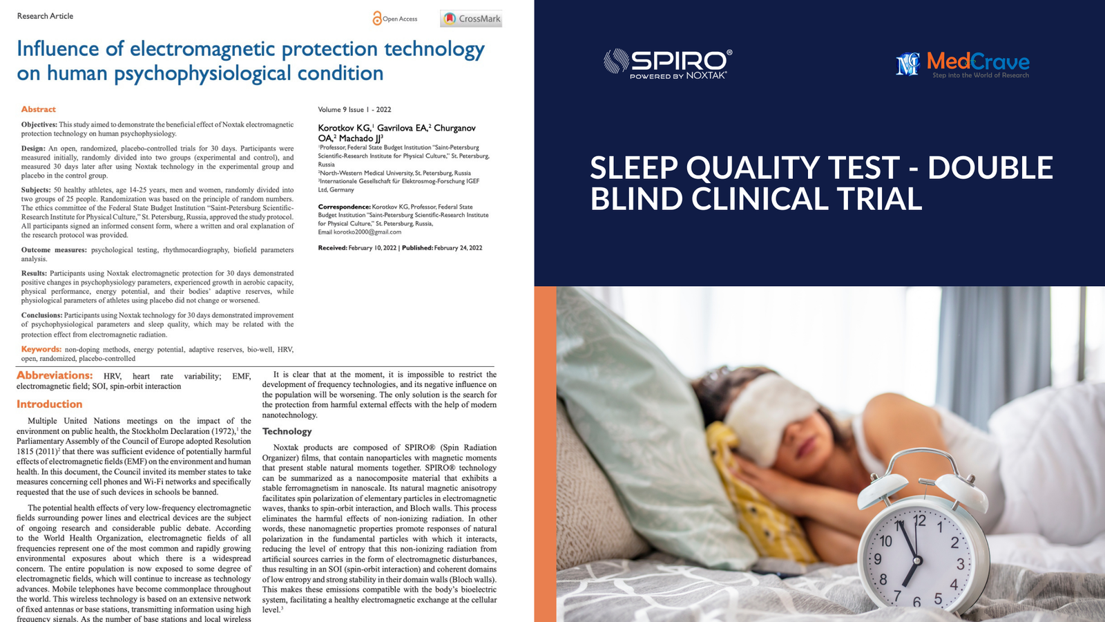 SLEEP QUALITY TEST - Double Blind Clinical Trial
