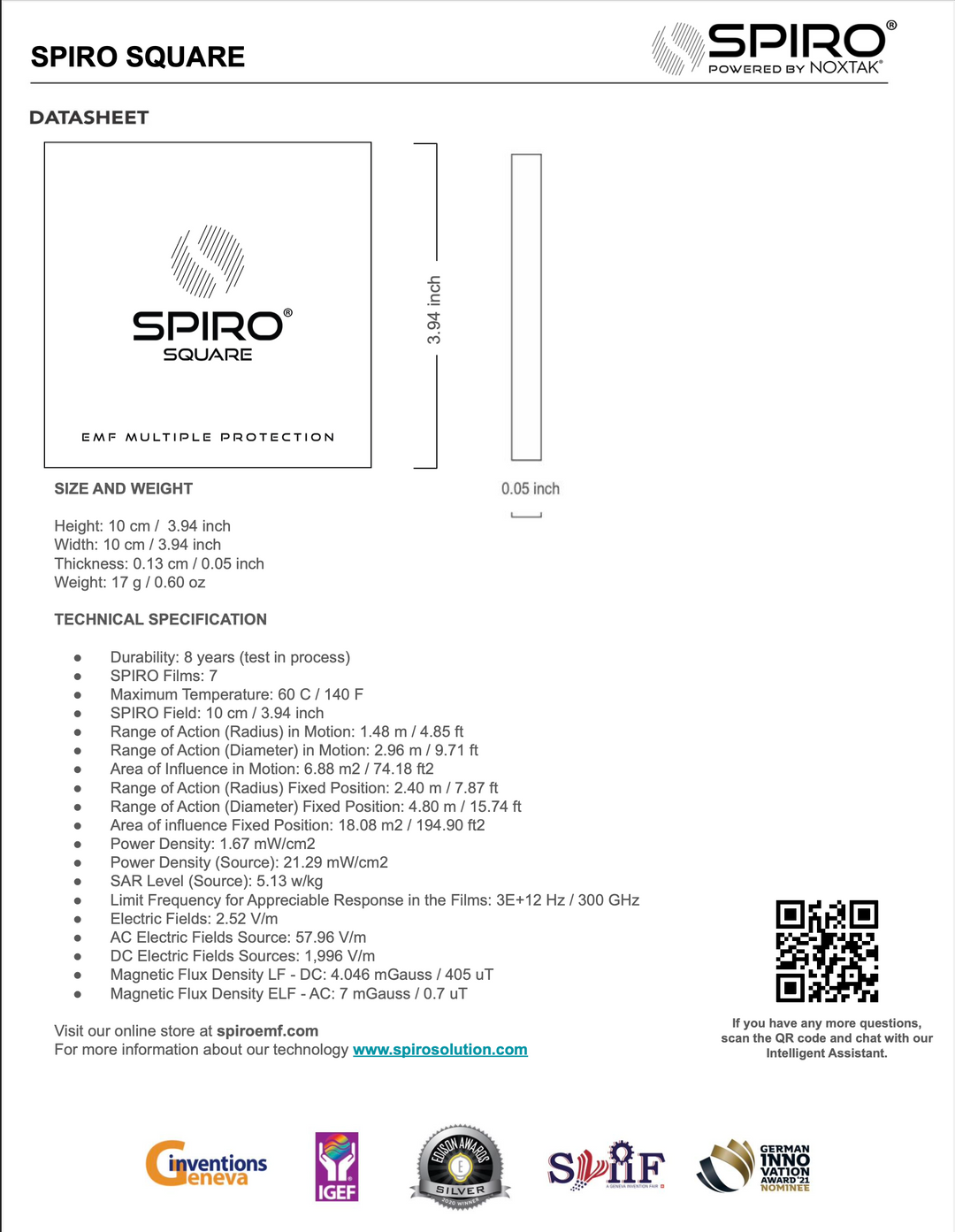 3. SPIRO® SQUARE – Electromagnetic Filter for Laptops and Computers