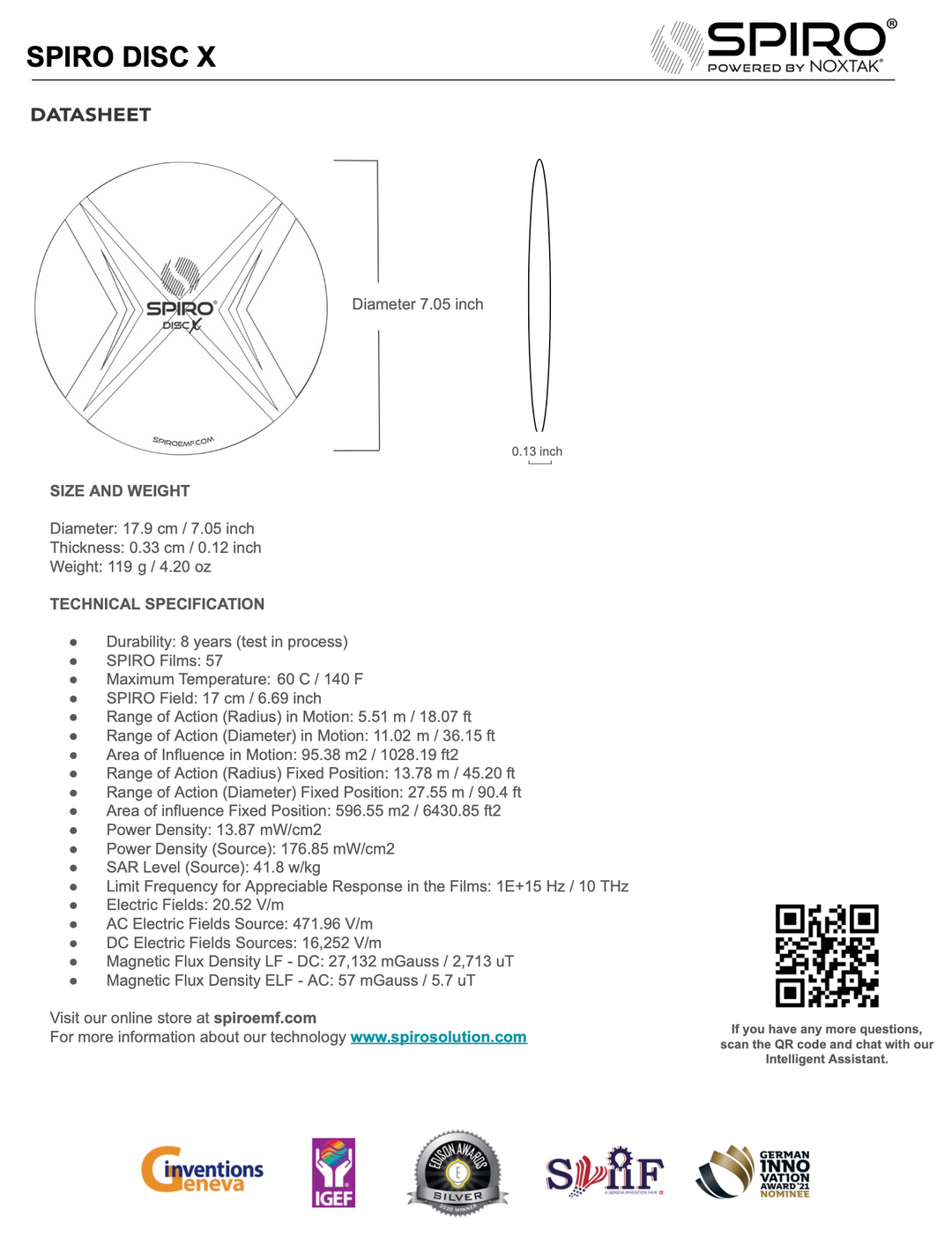 6. SPIRO® DISC X (PRO) – Filtre électromagnétique avancé pour les espaces à forte exposition aux champs électromagnétiques et les maisons intelligentes